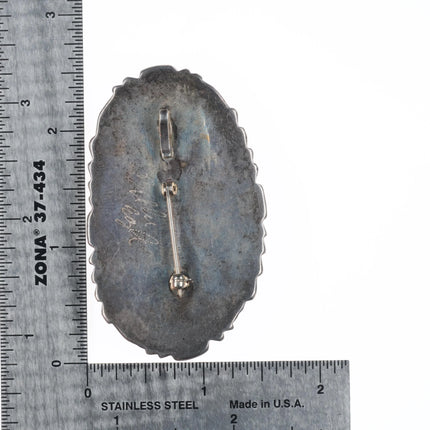 Big Vintage Billy Eagle Navajo high grade turquoise sterling silver pendant/pin