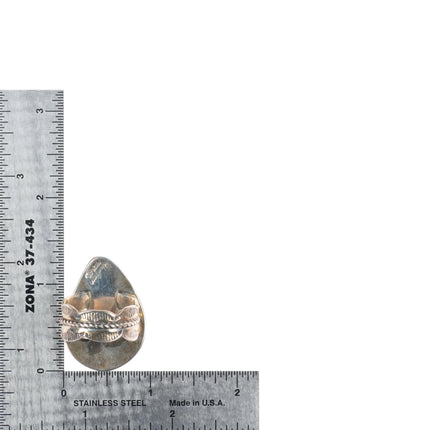 sz10 Adam Fierro Mestizo sterling silver green turquoise ring with wide band