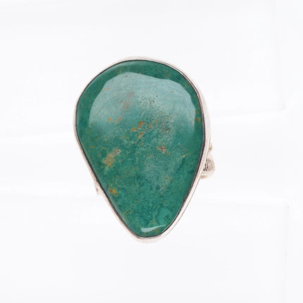 sz10 Adam Fierro Mestizo sterling silver green turquoise ring with wide band