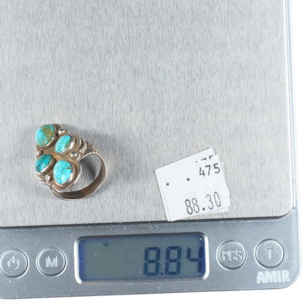 sz7.5 30's-40's Navajo sterling silver high grade spiderweb turquoise ring