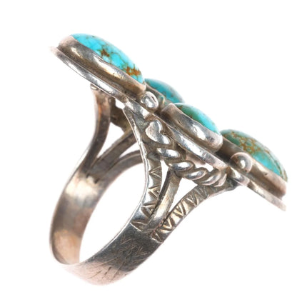 sz7.5 30's-40's Navajo sterling silver high grade spiderweb turquoise ring