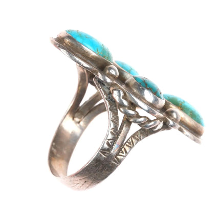 sz7.5 30's-40's Navajo sterling silver high grade spiderweb turquoise ring