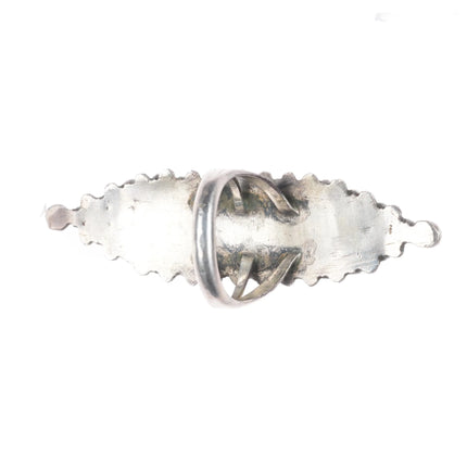 sz6.5 Vintage Zuni sterling silver snake eye/turquoise cluster long ring