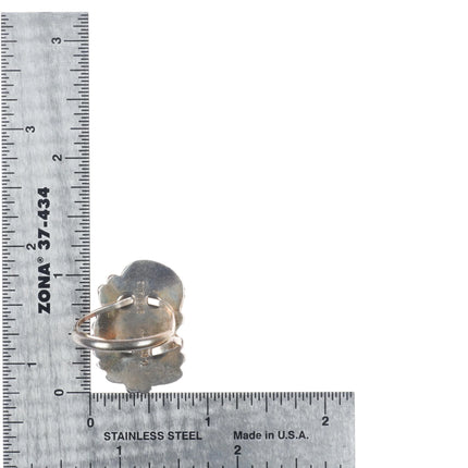 sz9 M Etsitty Navajo sterling silver white buffalo feather design ring