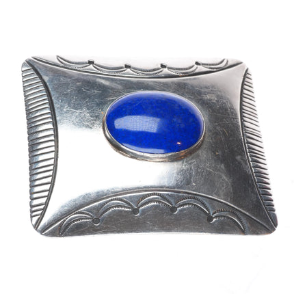 Kee Joe Benally Navajo sterling silver lapis modernist belt buckle vintage