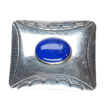 Kee Joe Benally Navajo sterling silver lapis modernist belt buckle vintage