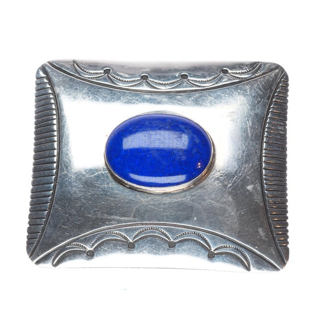 Kee Joe Benally Navajo sterling silver lapis modernist belt buckle vintage