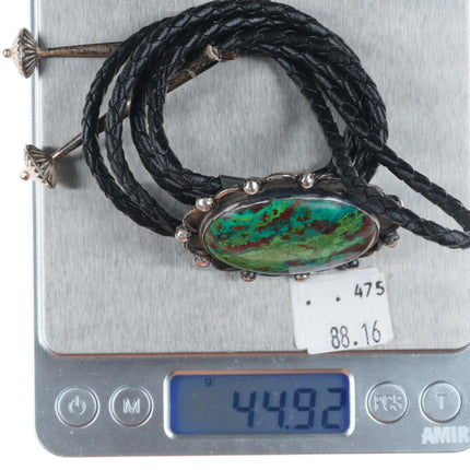 Vintage Sterling silver Chrysocolla southwestern/Native American bolo tie