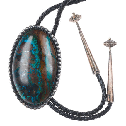 Big Vintage Sterling silver Chrysocolla southwestern/Native American bolo tie