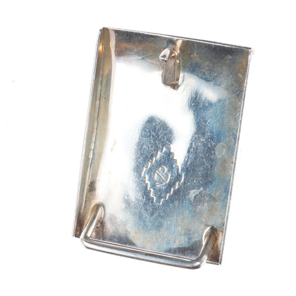 Gibson Nez Apache/Navajo sterling silver Mediterranean coral belt buckle