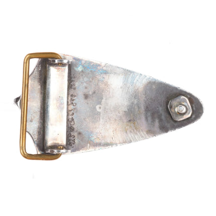 Retro sterling silver southwestern modernist agate belt buckle