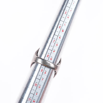 sz8.5 Vintage Navajo sterling silver cast ring with turquoise