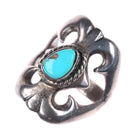 sz8.5 Vintage Navajo sterling silver cast ring with turquoise