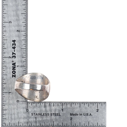 sz11.5 Vintage DL Navajo sterling silver spiderweb turquoise men's ring