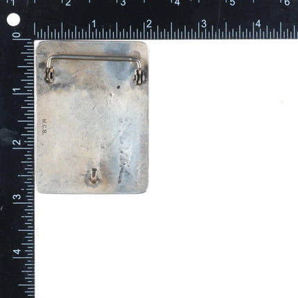 Vintage Wilson & Carolyn Begay Navajo sterling silver chip inlay belt buckle