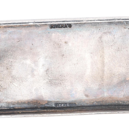 Riveras Southwestern Modernist sterling silver HOG Harley turquoise belt buckle