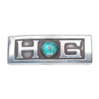 Riveras Southwestern Modernist sterling silver HOG Harley turquoise belt buckle
