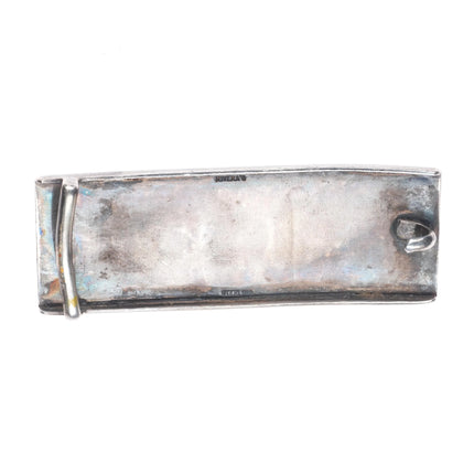 Riveras Southwestern Modernist sterling silver HOG Harley turquoise belt buckle