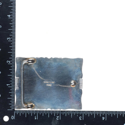 Jerry T Nelson Navajo sterling silver, Sugilite Gaspeite Lapis inlay belt buckle