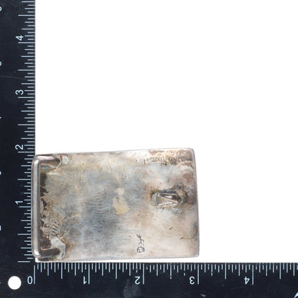 vintage Michael Sockyma Hopi overlay bear belt buckle sterling silver