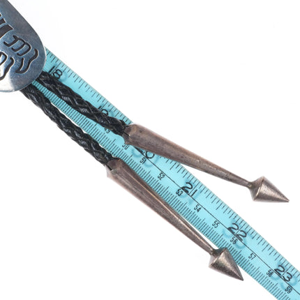 Big Vintage Mitchell Sockyma Hopi overlay bolo tie sterling silver