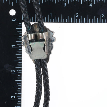 Vintage Esther Wood Navajo sterling silver high grade turquoise bolo tie