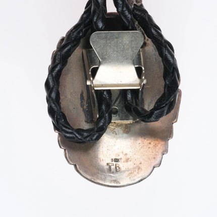 Vintage Tom David Navajo sterling silver gold filled eagle bolo tie