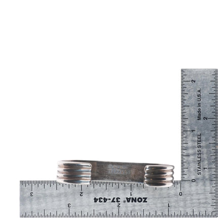 6" Antonio Yazzie Sterling silver lapis channel inlay cuff bracelet