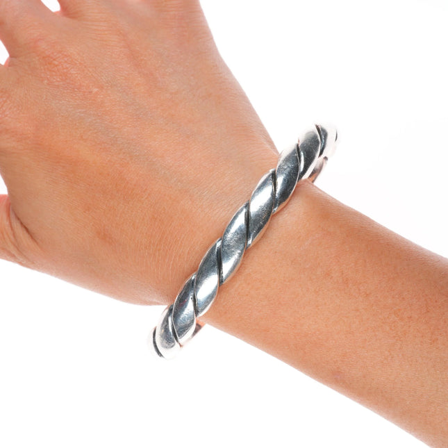 8.25" Huge Chinese 999 sterling silver cuff bracelet