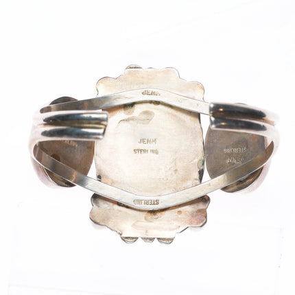 6.5" Wild Horse Jasper, turquoise, pink conch Sterling silver cuff bracelet Jenn