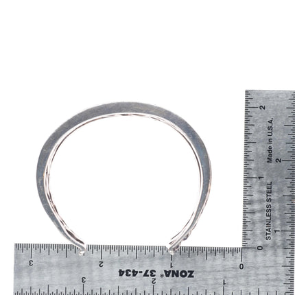 6.25" Vintage Zuni sterling silver 3 row channel inlay turquoise cuff bracelet