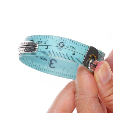 6.6" 30's-40's Zuni sterling silver 2 row snake eye turquoise cuff bracelet