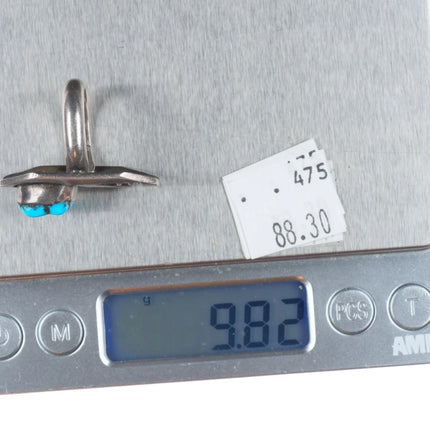 sz6 vintage Navajo or Hopi Overlay ring with turquoise sterling silver