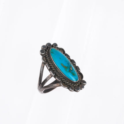 sz6.5 40's-50's Navajo sterling silver high grade turquoise ring