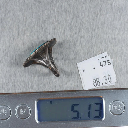 sz6.5 40's-50's Navajo sterling silver high grade turquoise ring