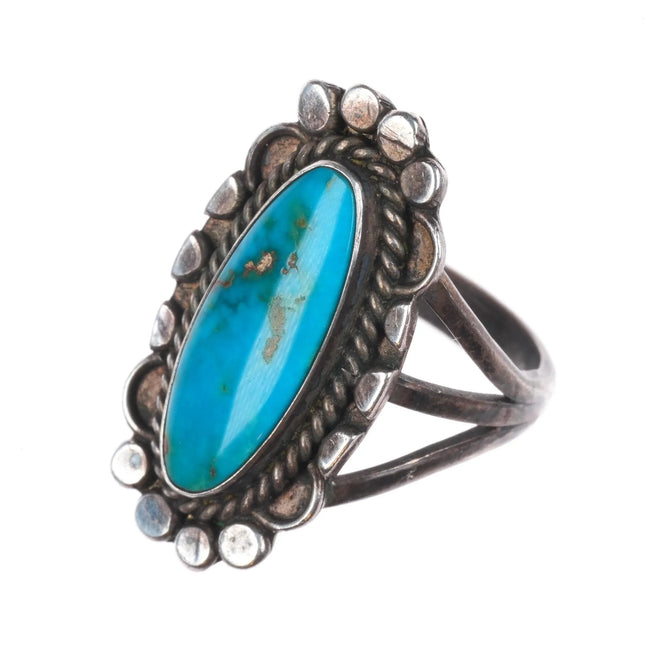 sz6.5 40's-50's Navajo sterling silver high grade turquoise ring