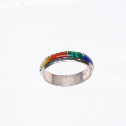 sz9.5 Andres & Nadine Chapito Zuni Multi Gemstone Band Ring sterling silver ANC