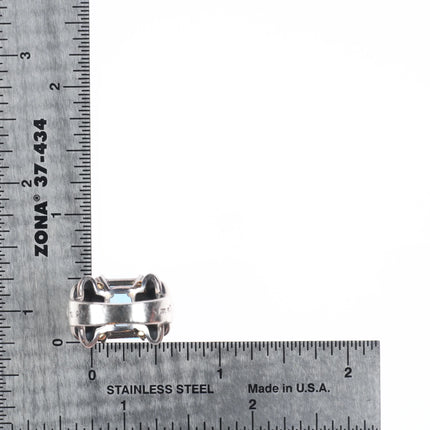 sz5.75 Lagos Caviar 18k gold/Sterling silver Topaz ring