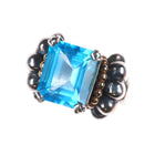 sz5.75 Lagos Caviar 18k gold/Sterling silver Topaz ring