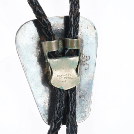 Vintage c1960 c-31 JWB Zuni intarsia inlay knifewing bolo tie sterling silver