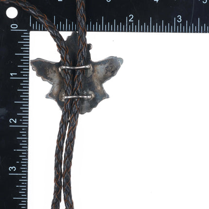 Vintage 40's-50's Zuni Knifewing inlay bolo tie sterling silver, turquoise