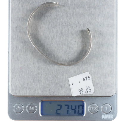 6.6" Vintage Navajo overlay geometric stacker cuff bracelet sterling silver