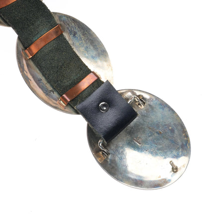 Vintage Maloney Navajo sterling silver deep stamped concho belt