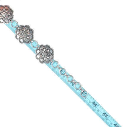 43" Southwestern Sterling silver deep stamped link concho belt - Sunwest shop