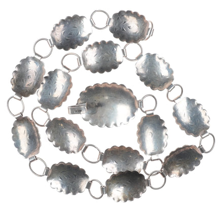 33" 40's-50's Fred Harvey Natural turquoise sterling silver concho belt
