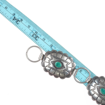33" 40's-50's Fred Harvey Natural turquoise sterling silver concho belt