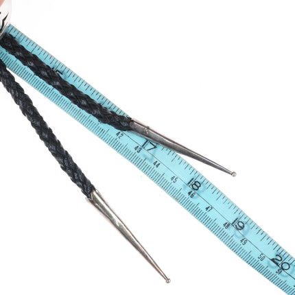 Robert Lewis Navajo sterling silver Kachina/Corn themed bolo tie Overlay style