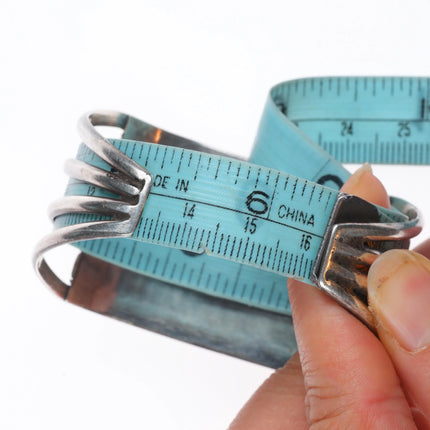 6.35 Zuni sterling silver 3 row needlepoint turquoise vintage cuff bracelet