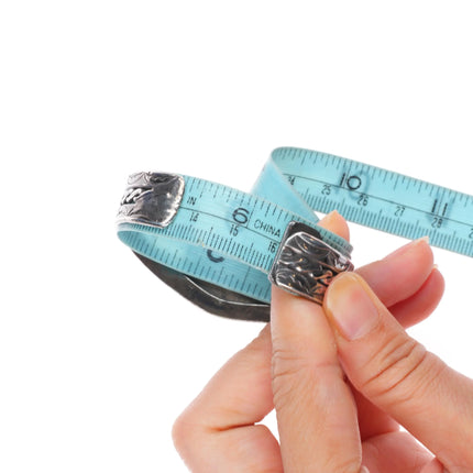 6.25" 40's-50's Navajo sterling silver stamped cuff bracelet with nice turquoise