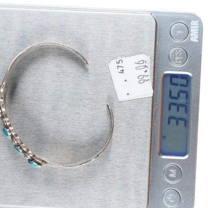 6.75" 1930's fine Navajo Lone Mountain turquoise sterling silver cuff bracelet